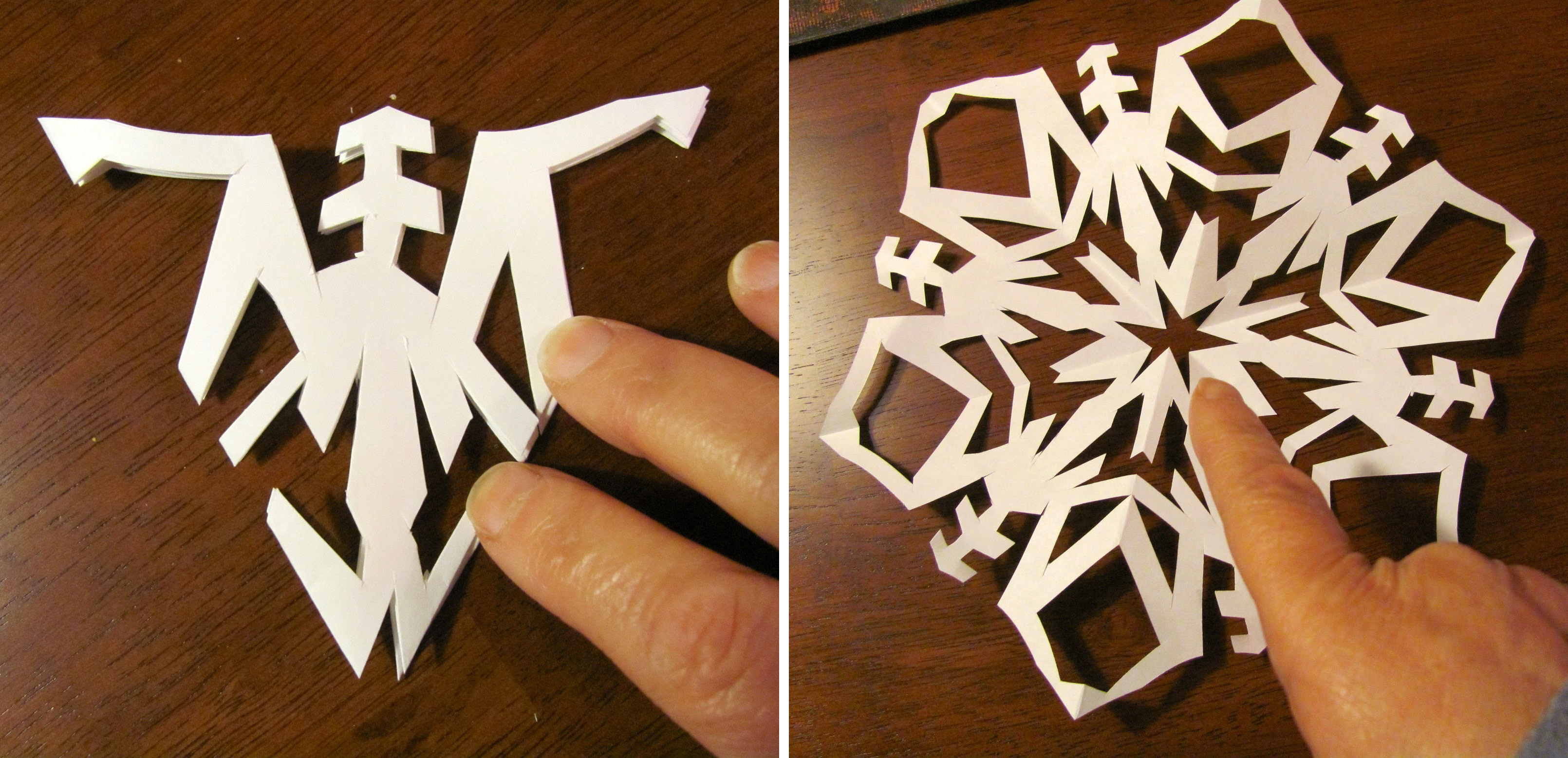 Поэтапные фото как вырезать снежинки своими руками из бумаги