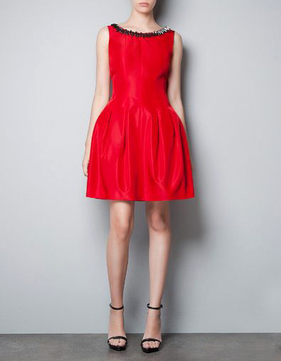 Красное мини-платье Zara
