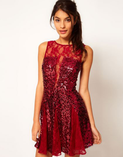 Красное платье с блестками Asos