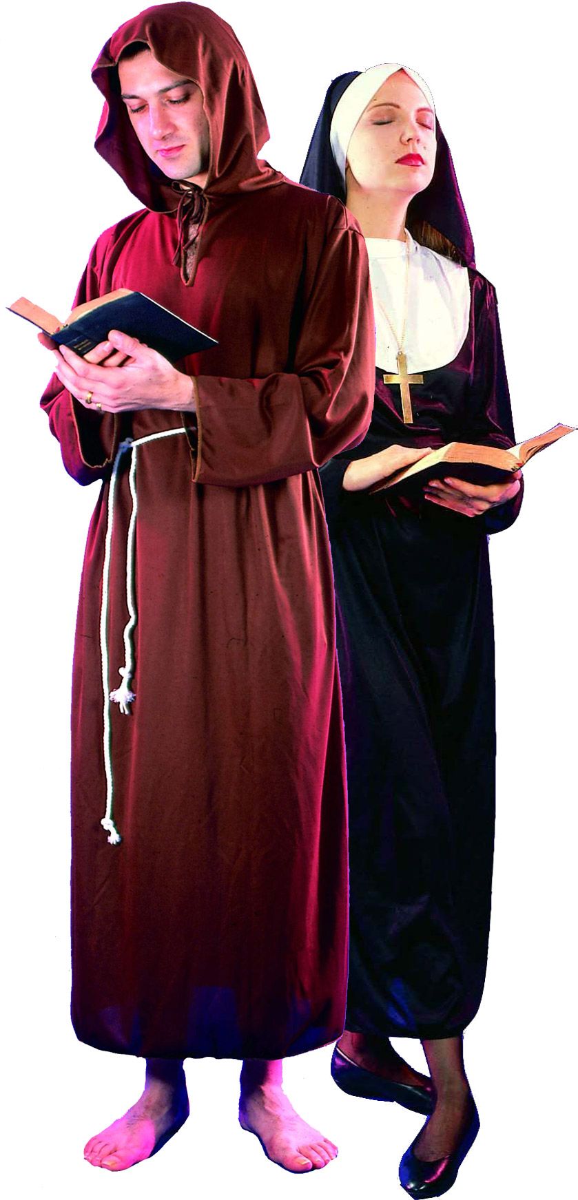 Монахиня и монах - Взрослые костюмы для пары на карнавальную вечеринку