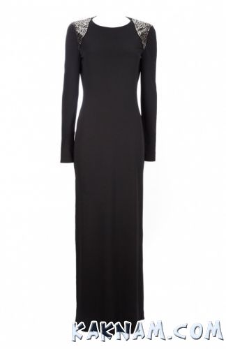 Фото черного вечернего платья с рукавами