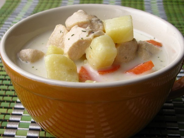 Сырный суп с курицей (40ккал на 100гр)