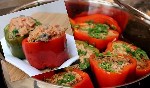 Фаршированные перцы под соусом из белых грибов