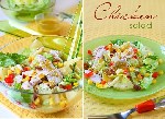 Куриный салат с овощами, изюмом и ананасами