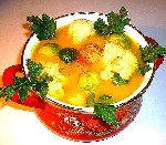 Сырный суп с брюссельской и цветной капустой. 