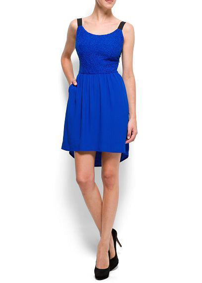 Ярко-синее короткое платье