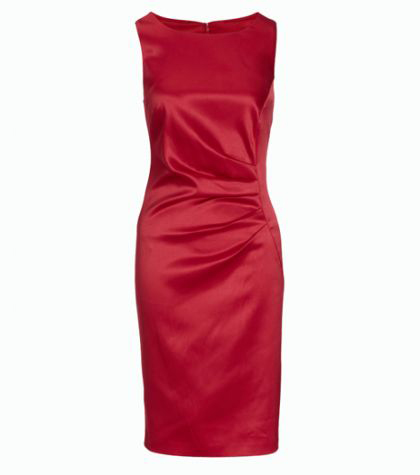 Красное вечернее платье средней длины