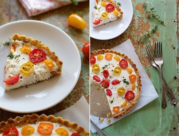 Домашний пирог с помидорами и сыром